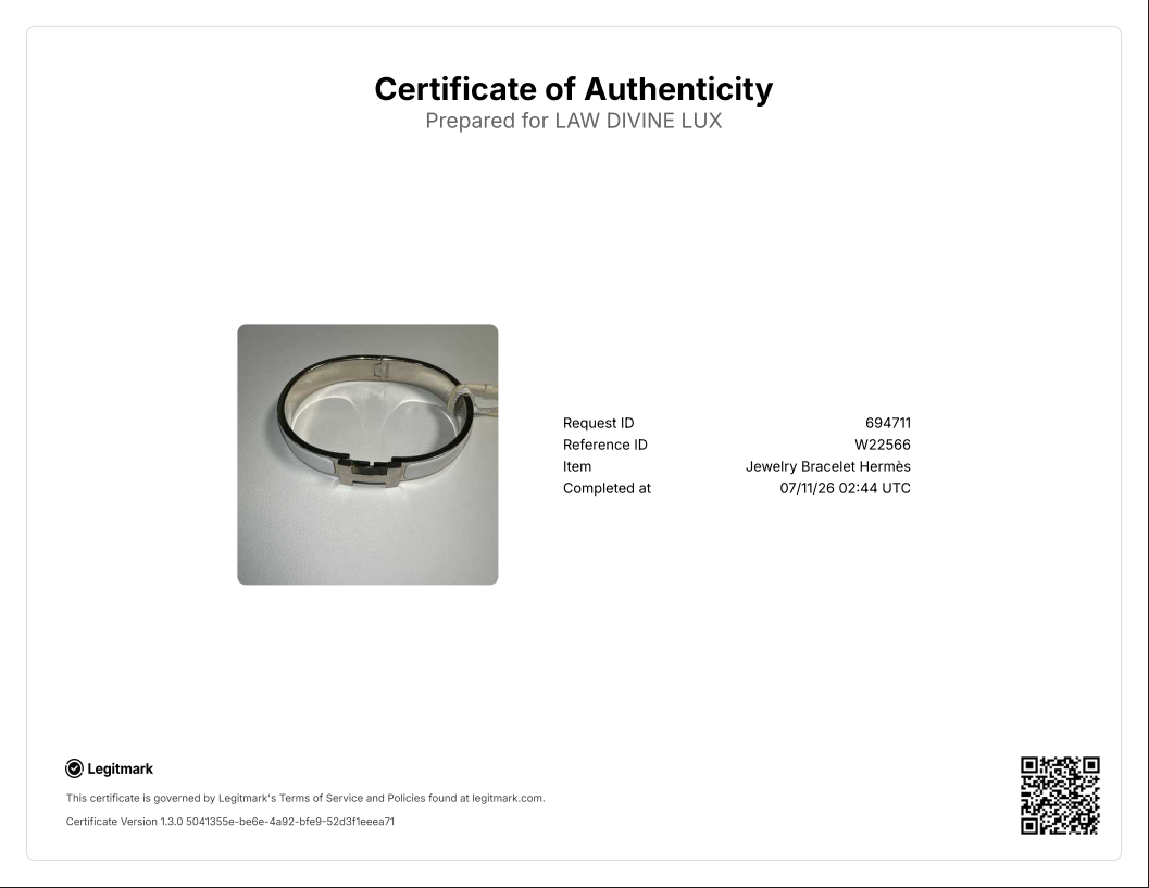 Enamel Narrow Clic Clac H Bracelet GM White W22566