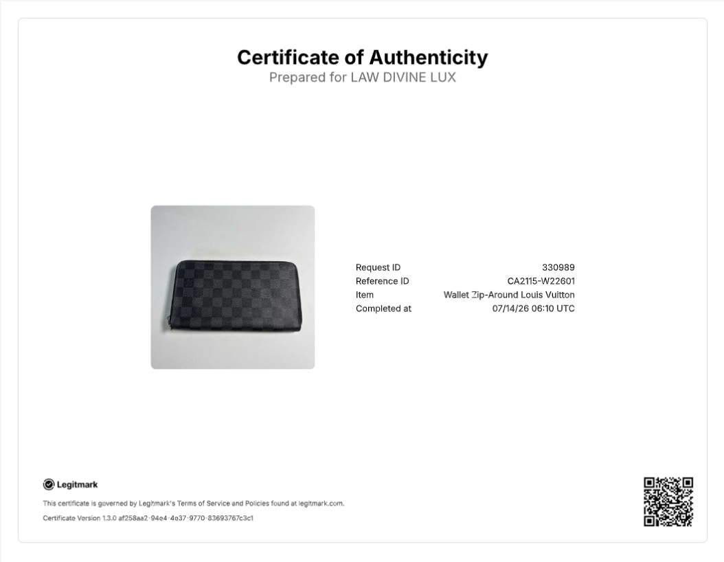 Louis Vuitton Zippy Organizer Damier Graphite Wallet W22601