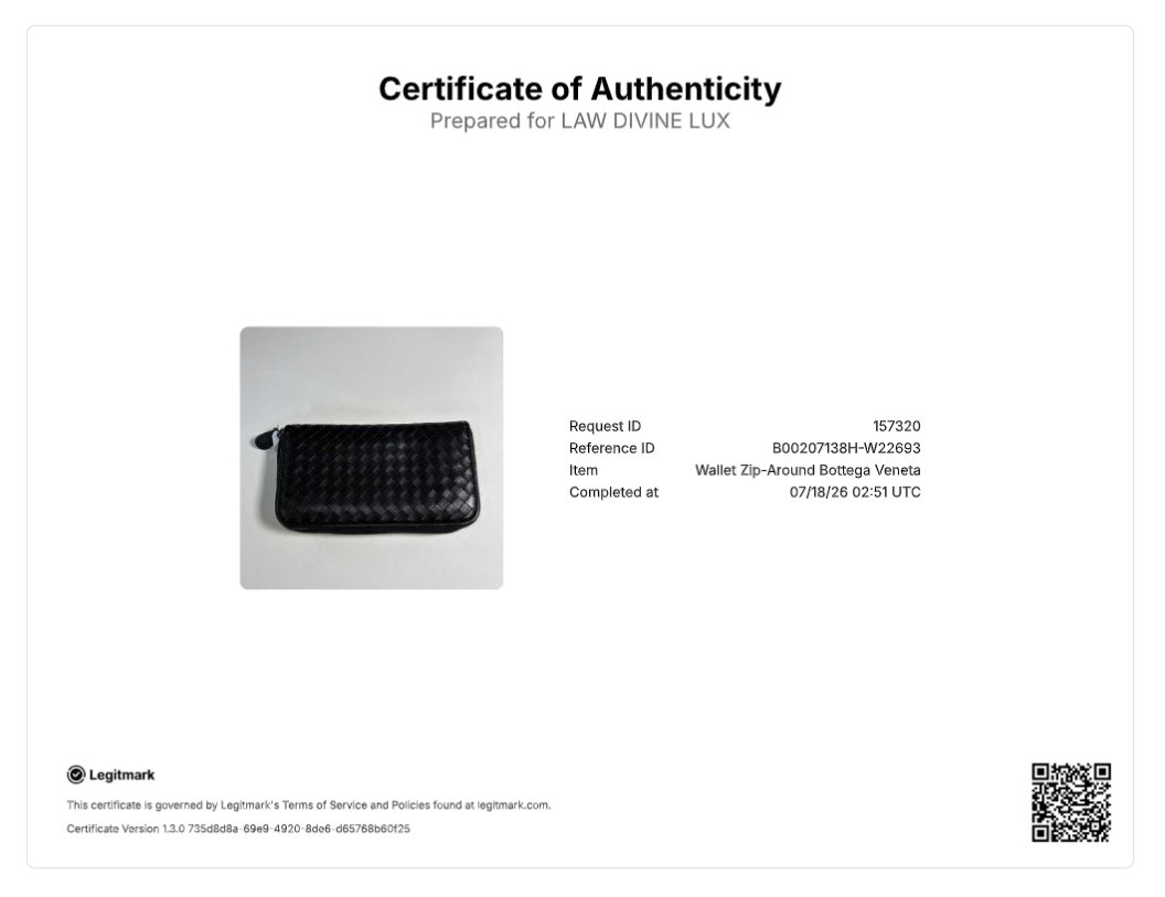 Black Intrecciato Woven Nappa Leather Zip Around Wallet W22693