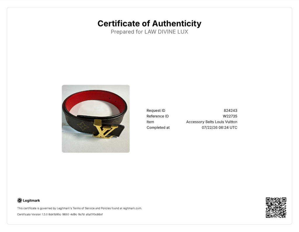 Louis Vuitton LV Initiales 30mm Reversible Belt W22735