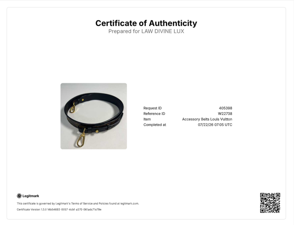 Louis Vuitton Monogram Bandoulière Shoulder Strap XL Black W22738
