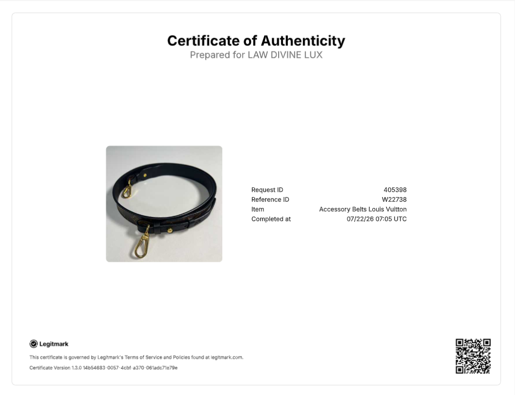 Louis Vuitton Monogram Bandoulière Shoulder Strap XL Black W22738