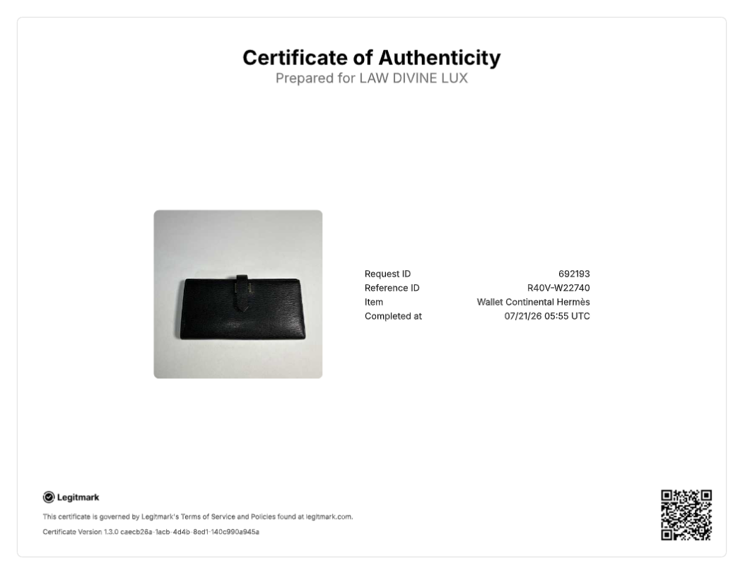 Hermes Bearn Soufflet Long Wallet Black W22740