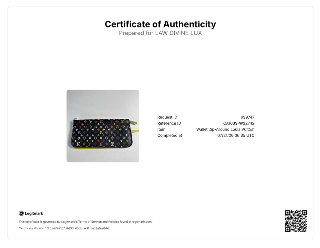 Louis Vuitton Monogram Multicore Zippy Wallet W22742