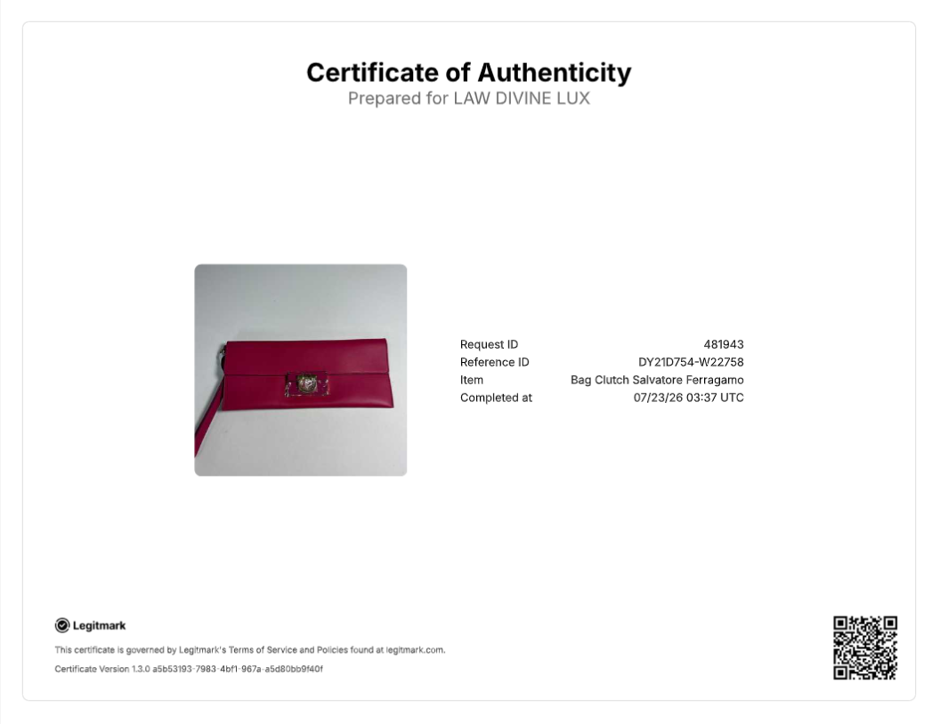 Salvatore Ferragamo Afef Gancio Lock Leather Wristlet Clutch W22758