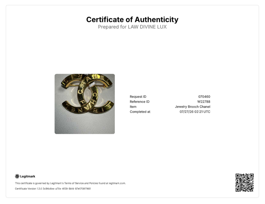 Chanel "Chanel Paris" Interlocking CC Brooch Pin W22788