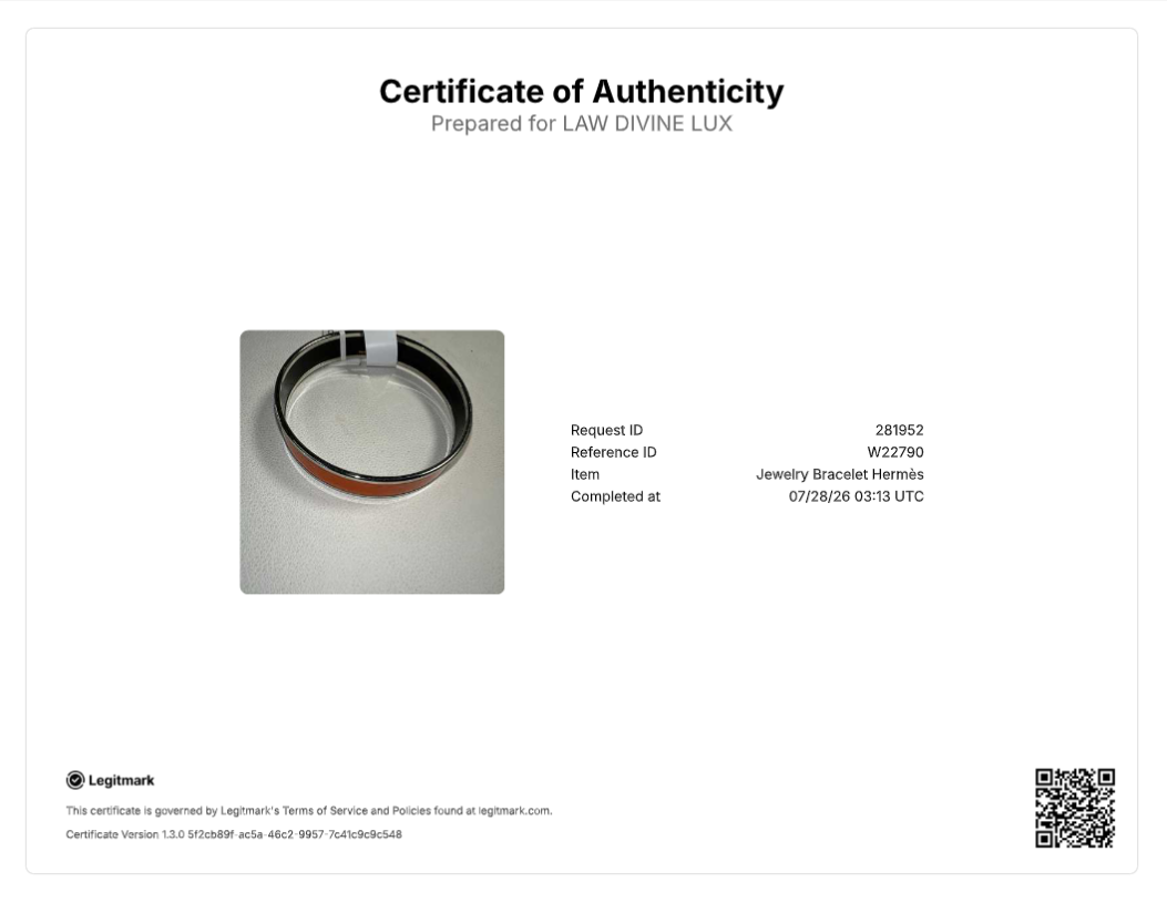 Hermès Calèche Narrow Enamel Bangle W22790