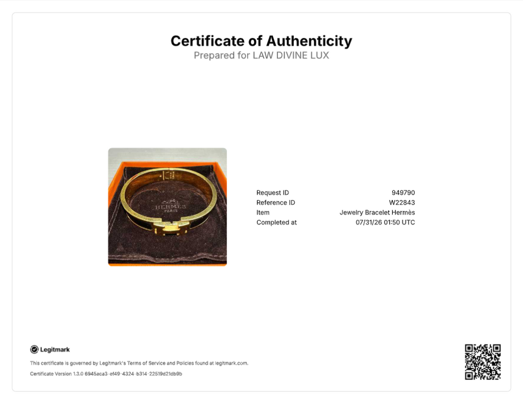 Black Enamel Gold Plated Clic H GM Narrow Bracelet W22843