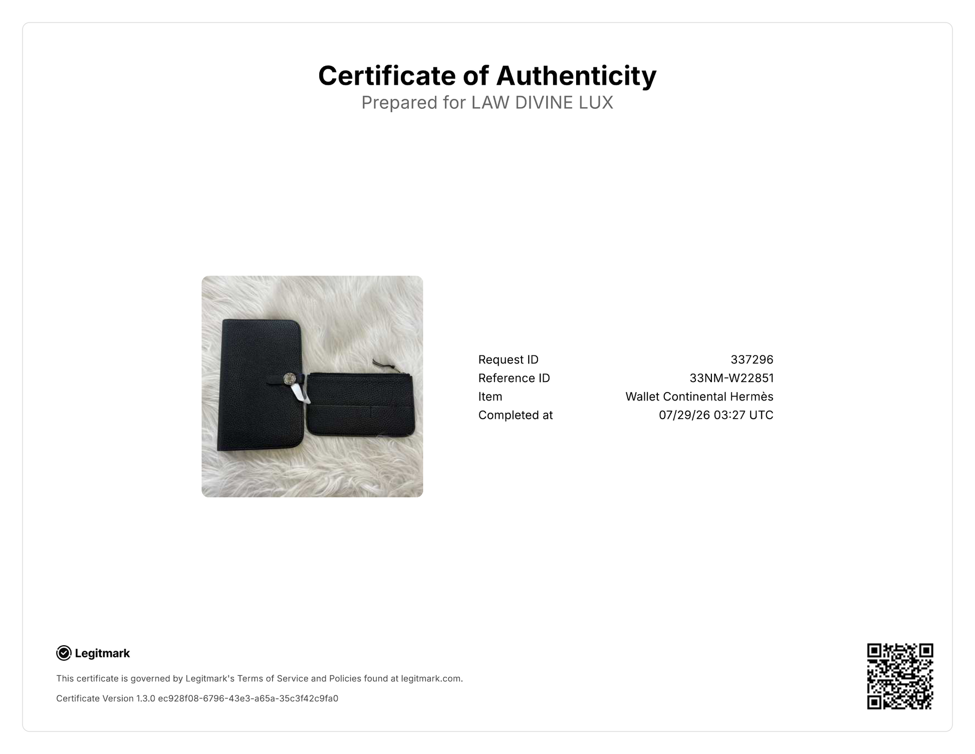 Hermes Dogon Duo Wallet twins W22851