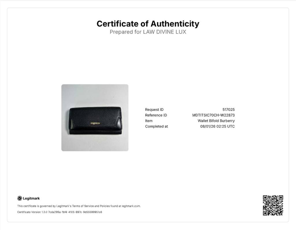 Burberry Grained Calfskin Leather Continental Wallet W22873