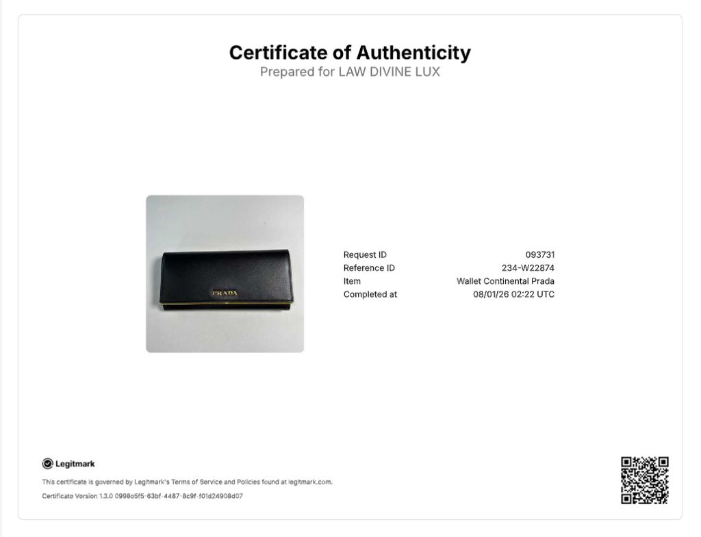 Prada Saffiano Metal Bar Continental Wallet W22874