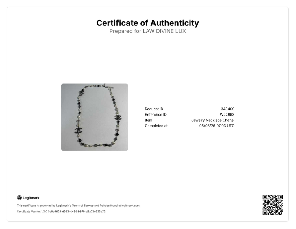 Chanel Gunmetal CC Branch Faux and Black Bead Long Necklace W22893
