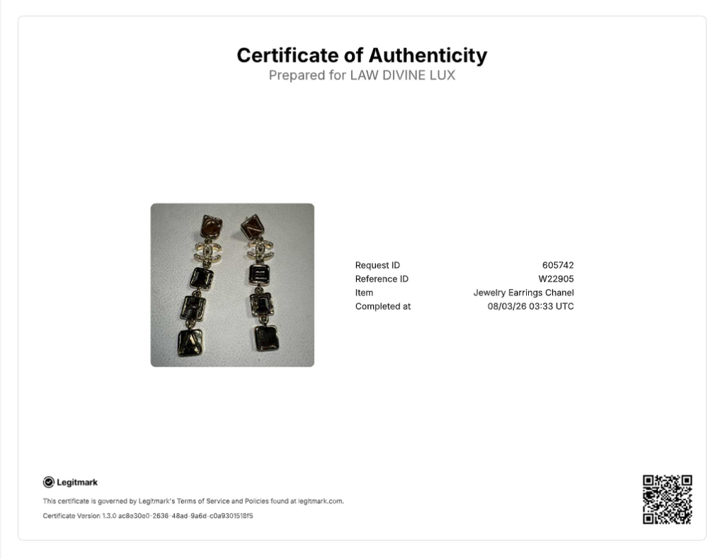 Chanel Strass Geometric Logo Drop Earrings W22905