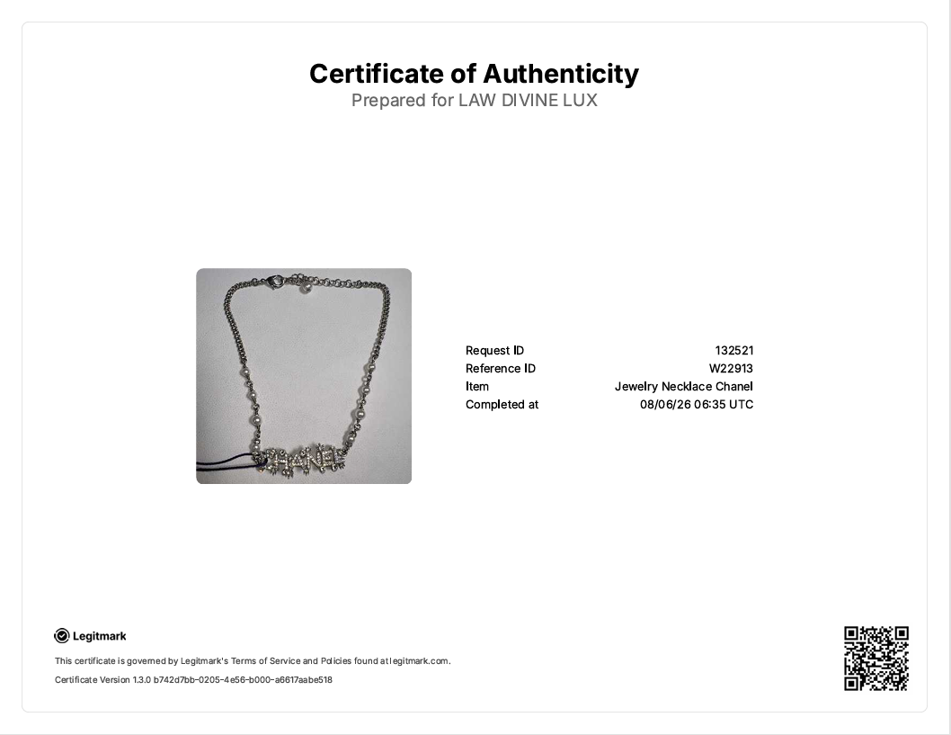Coco Mark Metal Strass Costume Pearl Necklace Silver W22913