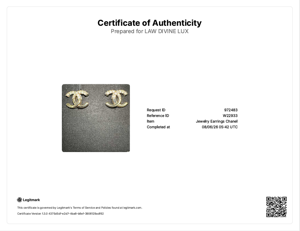 2022 Half Strass CC Logo Stud Earrings W22933