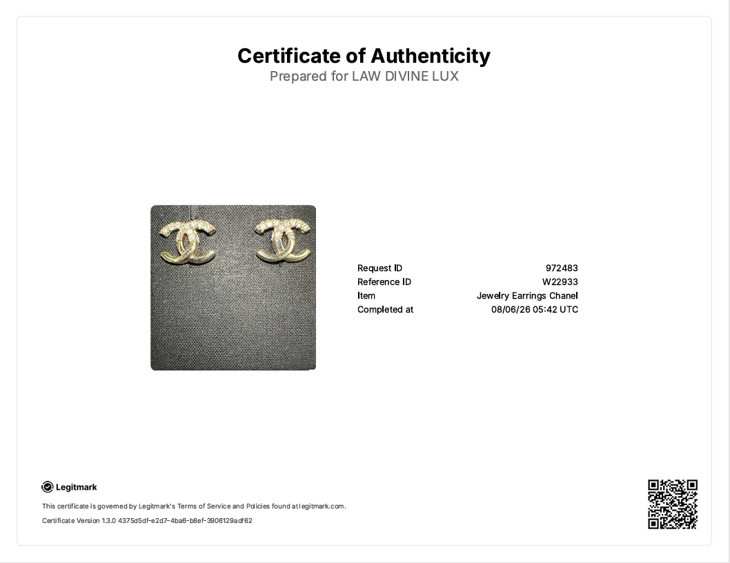 2022 Half Strass CC Logo Stud Earrings W22933