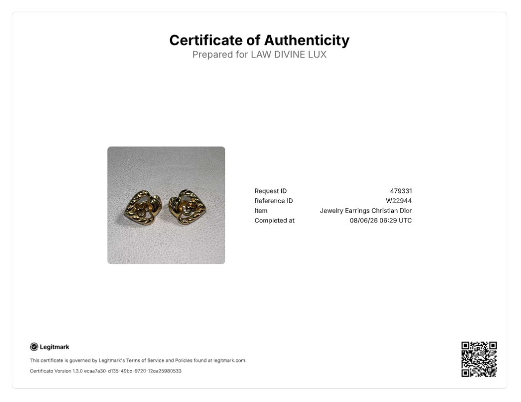 Vintage Christian Dior CD Logo Twisted Heart Clip-On Earrings W22944