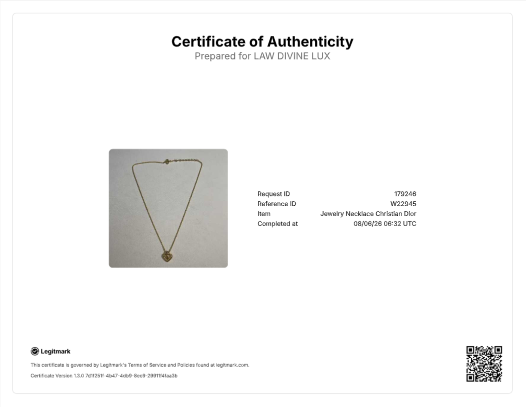 Vintage Christian Dior CD Logo Twisted Heart Pendant Necklace W22945