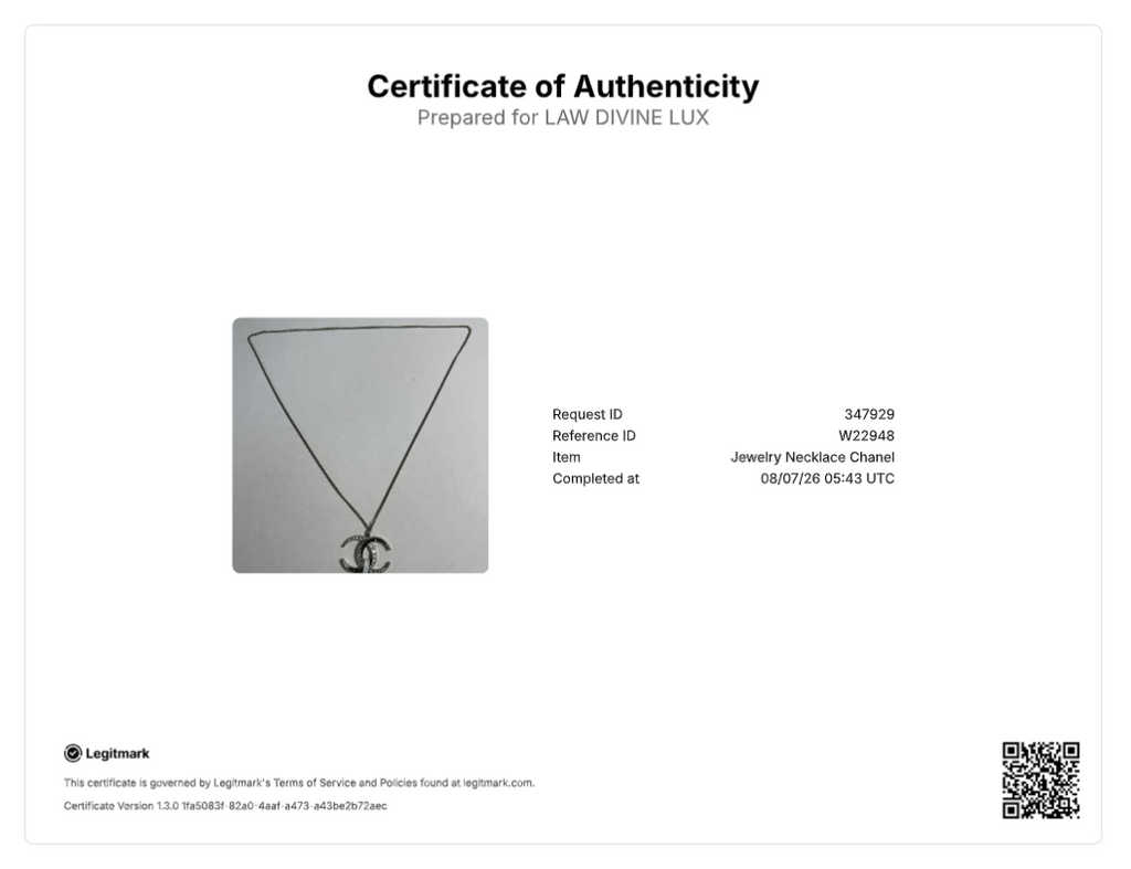 Chanel CC Long Necklace Silver Tone 15C W22948