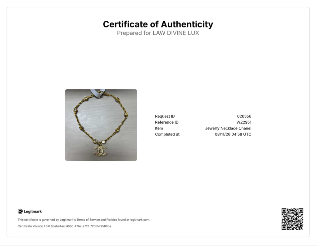Vintage Strass CC Pendant Choker Necklace W22951