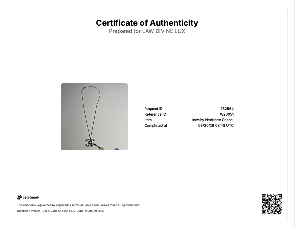 Resin & Strass CC Pendant Necklace W23051