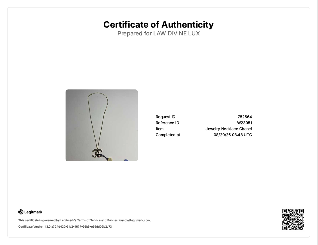 Resin & Strass CC Pendant Necklace W23051