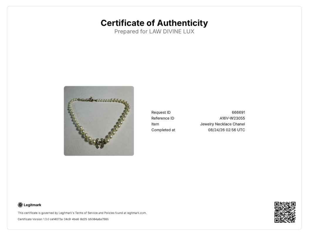 Chanel Pearl CC 100th Anniversary Necklace in Light Gold W23055