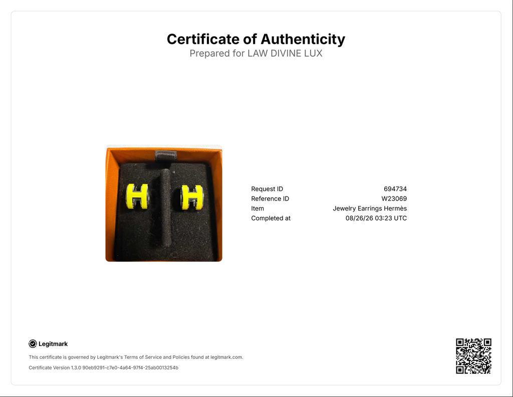 Hermès Palladium Lacquered Pop H Earrings Jaune Sature W23069