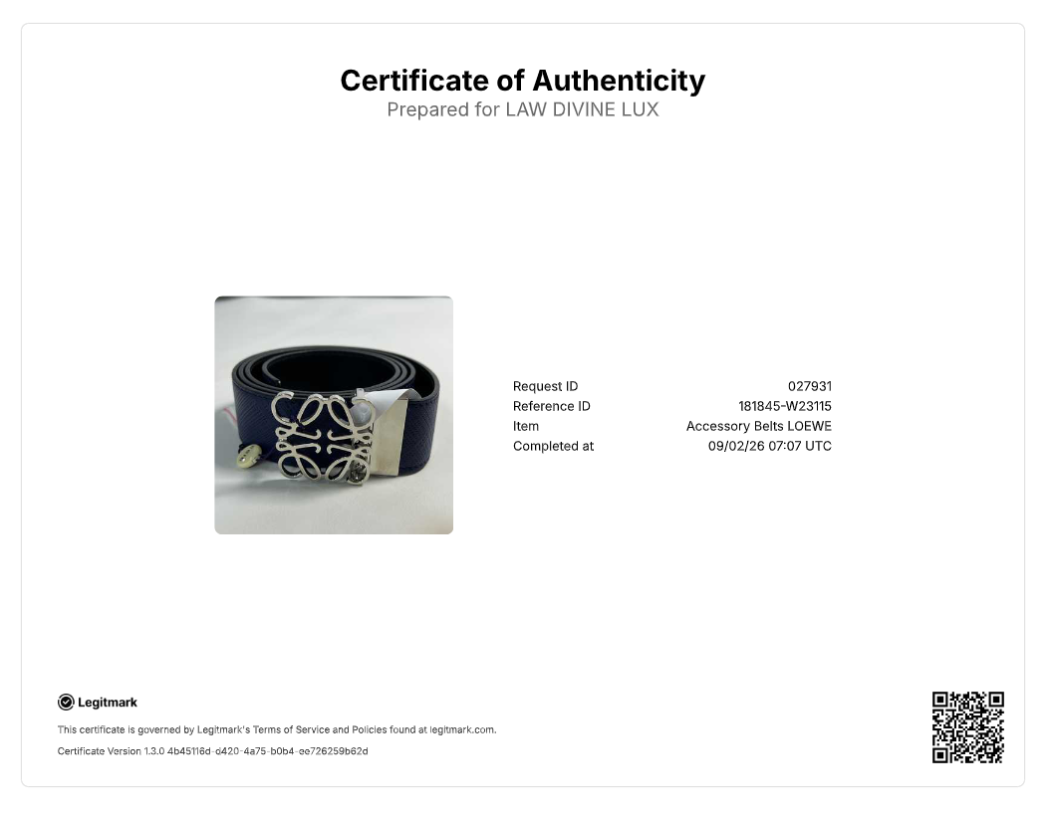 Loewe Anagram Logo Buckle Belt Leather Wide 80 W23115