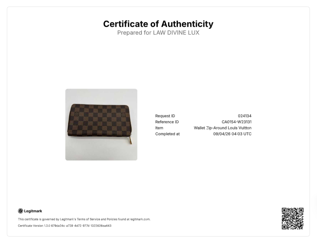 Louis Vuitton Damier Ebene Zippy Wallet W23131
