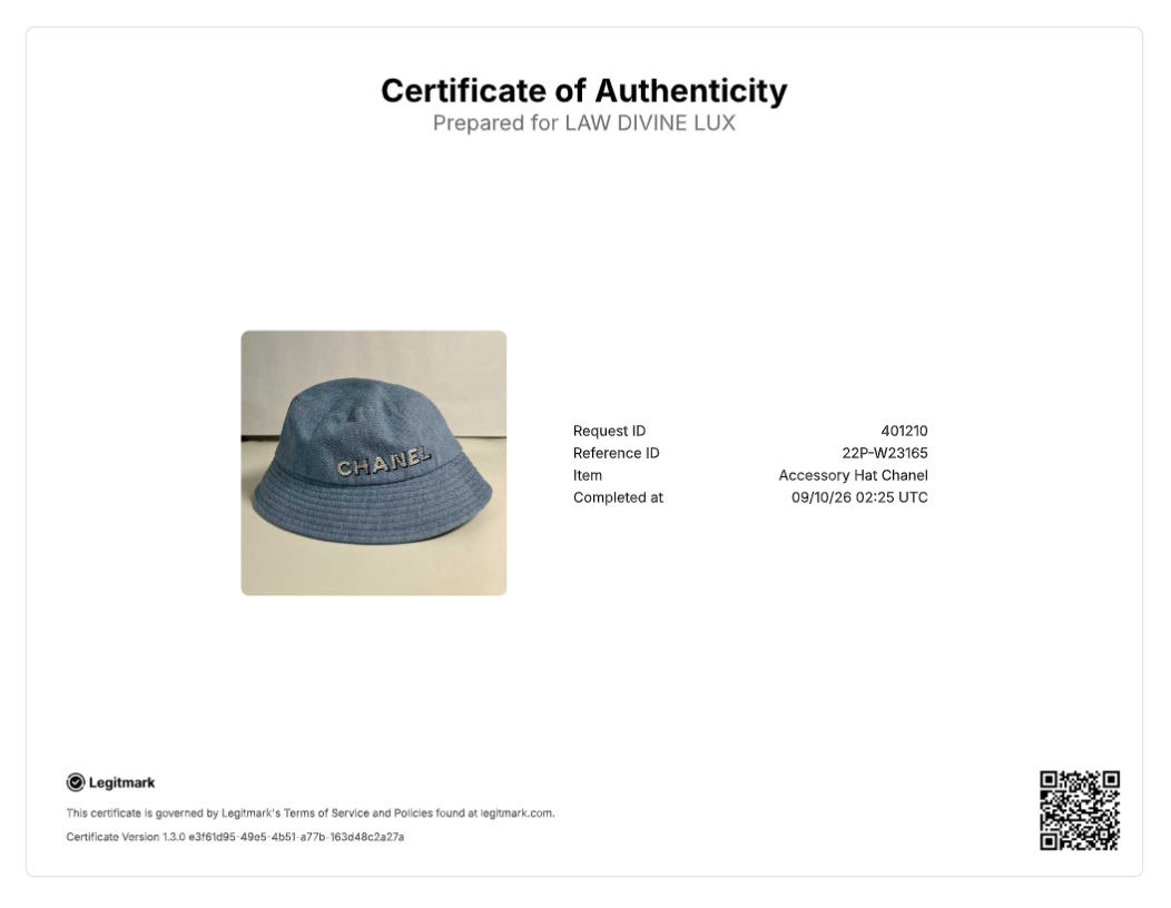 Chanel Sequin Logo Denim Cotton Bucket Hat W23165