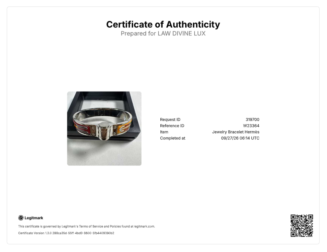 Hermès Charnière Enamel Hinged Bangle Bracelet W23364