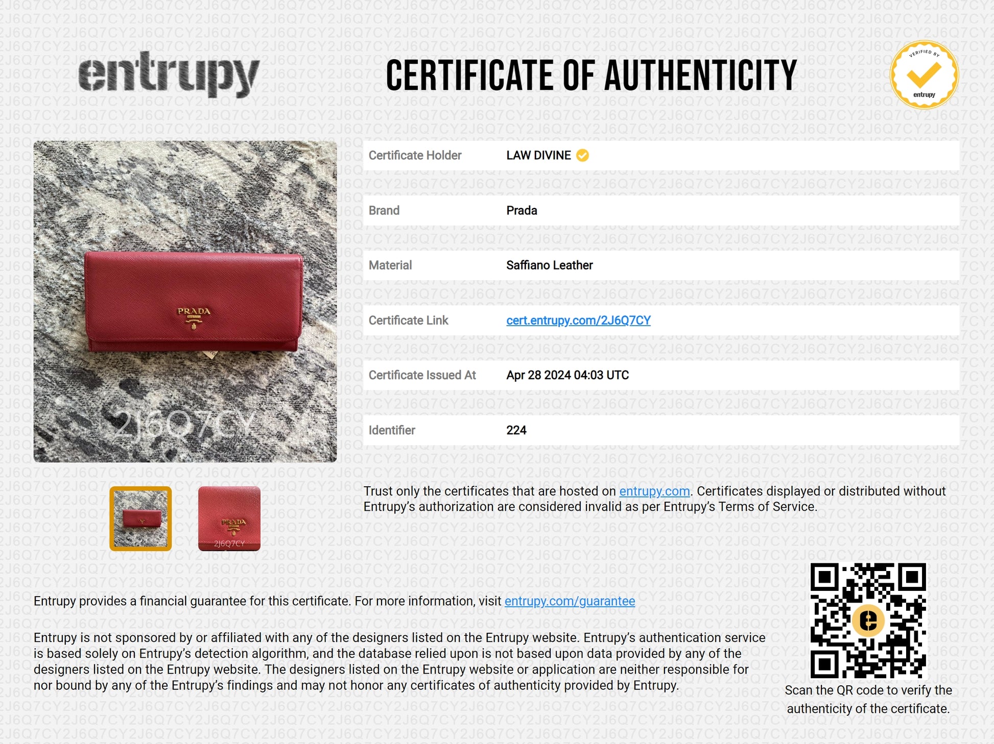 Flap Wallet Saffiano Leather Long