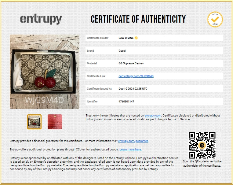 Cherries French Wallet GG Coated Canvas Compact