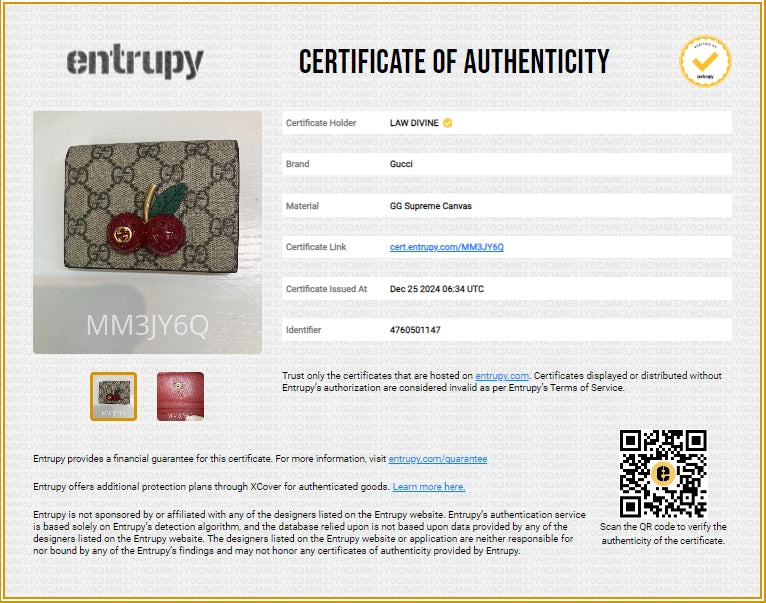 Cherries French Wallet GG Coated Canvas Compact