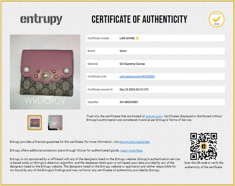 Pearly Peony French Wallet GG Coated Canvas and Leather Compact