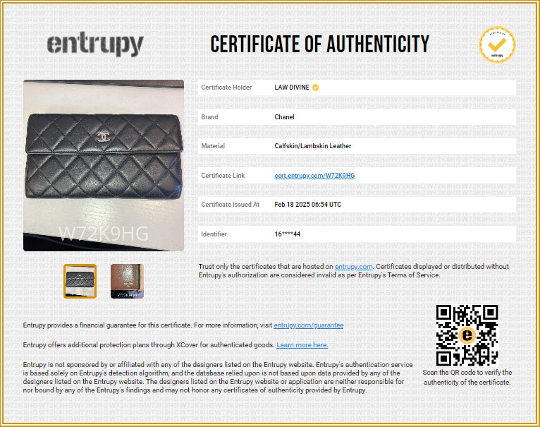 CC Gusset Flap Wallet Quilted Caviar Long-Twins