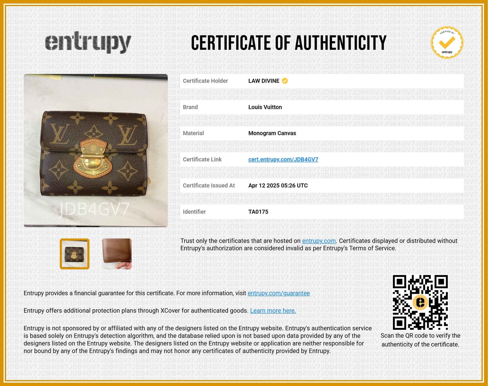 Monogram Coated Canvas Joey Wallet