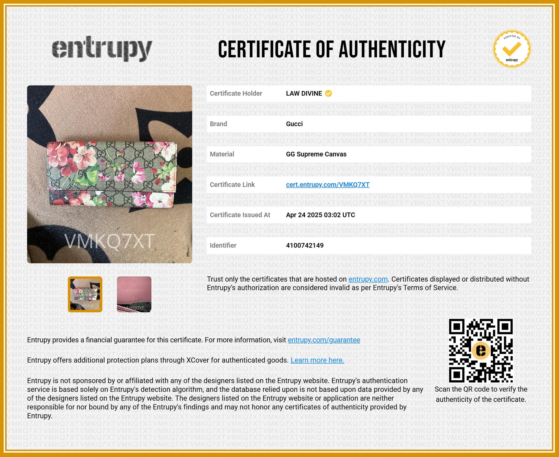 Continental Wallet Blooms Print GG Coated Canvas