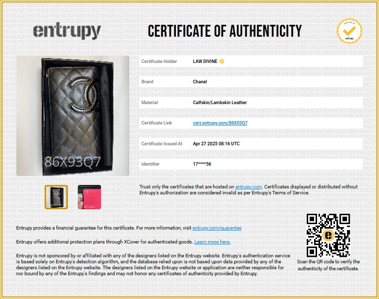 Cambon Bifold Wallet Quilted Lambskin Long