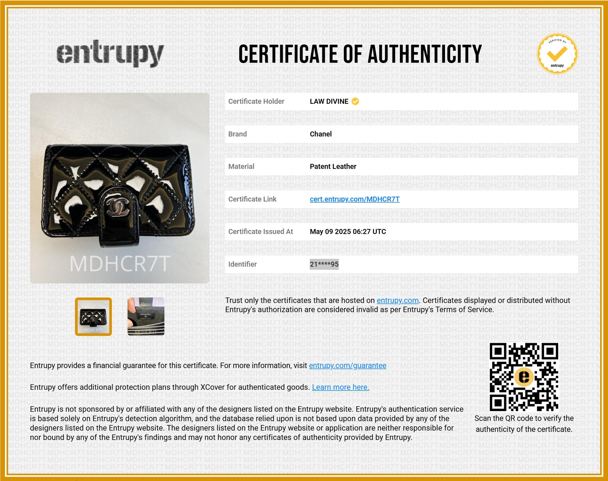 Black Patent Leather Card Holder