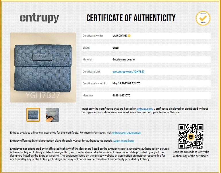 Blue Microssima Leather Compact Wallet
