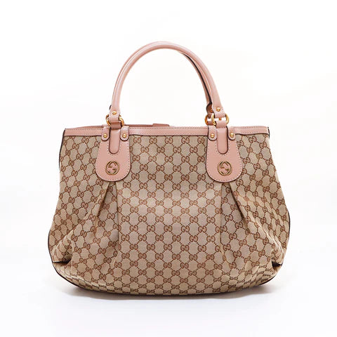 Monogram Medium Scarlett Studded Tote Pink - TWINS
