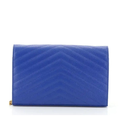 Classic Monogram Flap Wallet Matelasse Chevron Leather Large