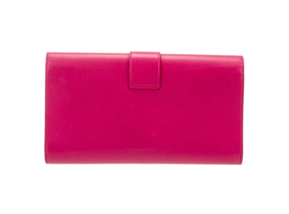 Y Ligne Leather Clutch Bag 'Pink' Twins