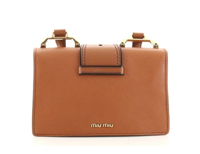 Madras Crystal Buckle Shoulder Bag Leather Small twins
