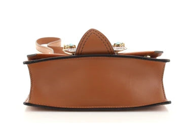 Madras Crystal Buckle Shoulder Bag Leather Small twins
