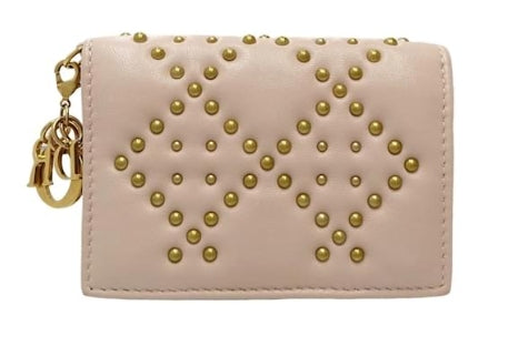 Lady Dior Studded Compact Wallet-twins