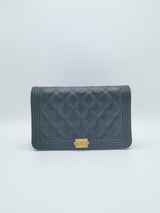 Boy Wallet on Chain Quilted Caviar