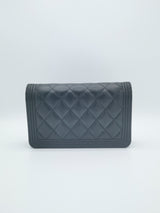 Boy Wallet on Chain Quilted Caviar